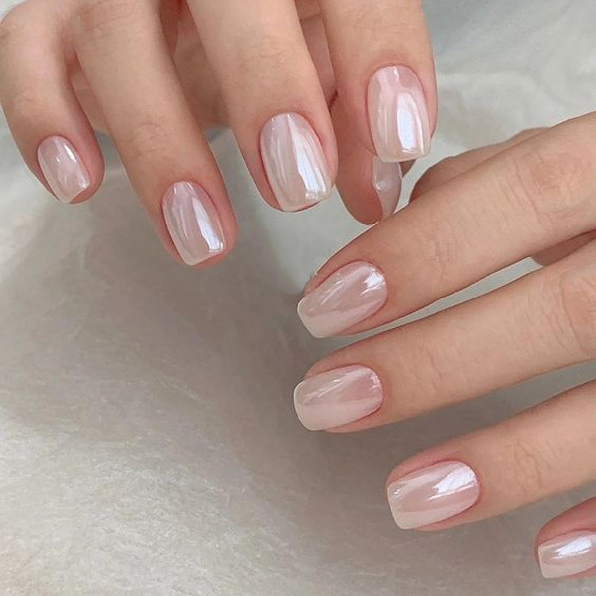 GLAMERMAID glazed handmade nails in squoval shape for salon-like gloss.