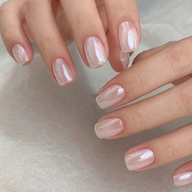 GLAMERMAID glazed handmade nails in squoval shape for salon-like gloss.
