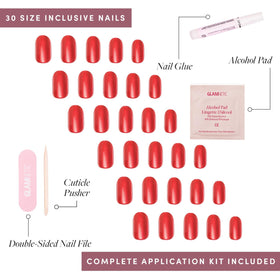Glamnetic Cherry Glaze 30-nail kit with 15 sizes for a custom fit