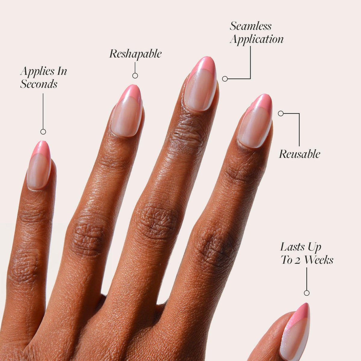 Glamnetic glazed finish close-up highlighting glossy salon-style nails.