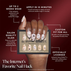 Hogwarts nail set includes glue for quick at-home application