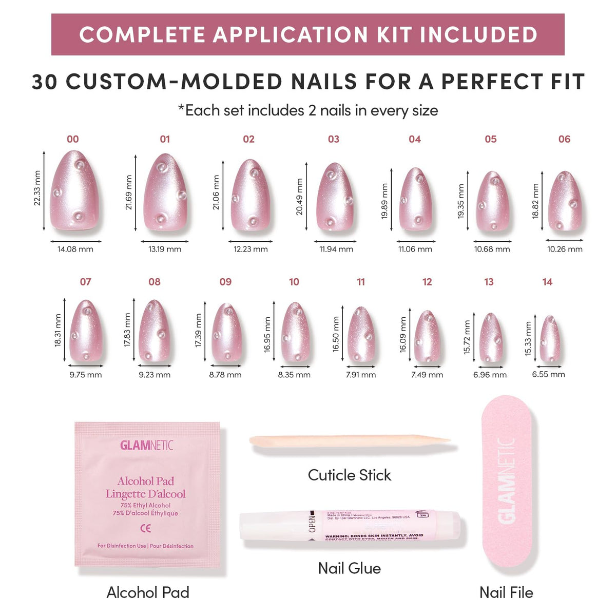 Velvet finish on Glamnetic pearls enhances a soft, feminine vibe