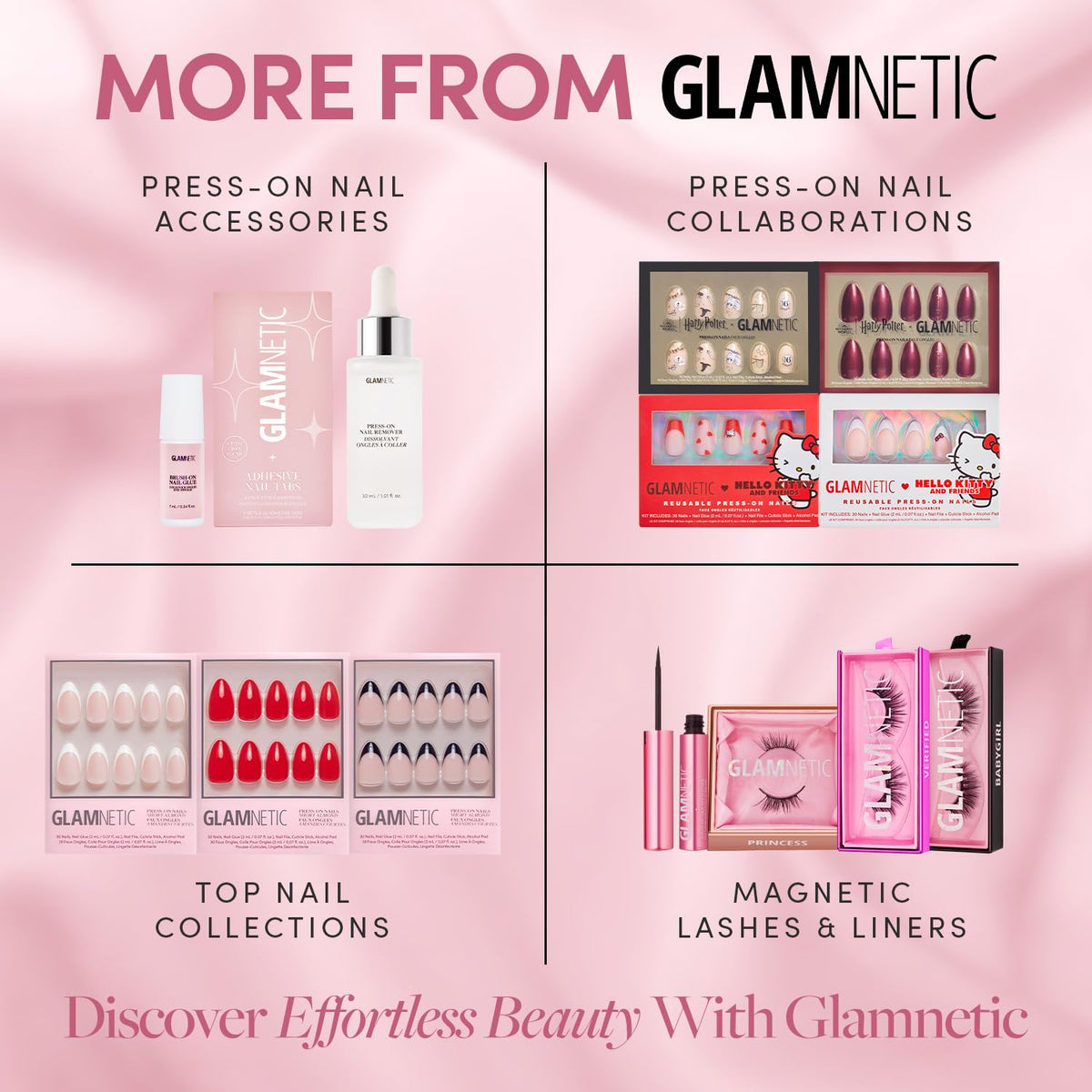 Glamnetic Ruby Slipper kit including glue, file, and pads for at-home care