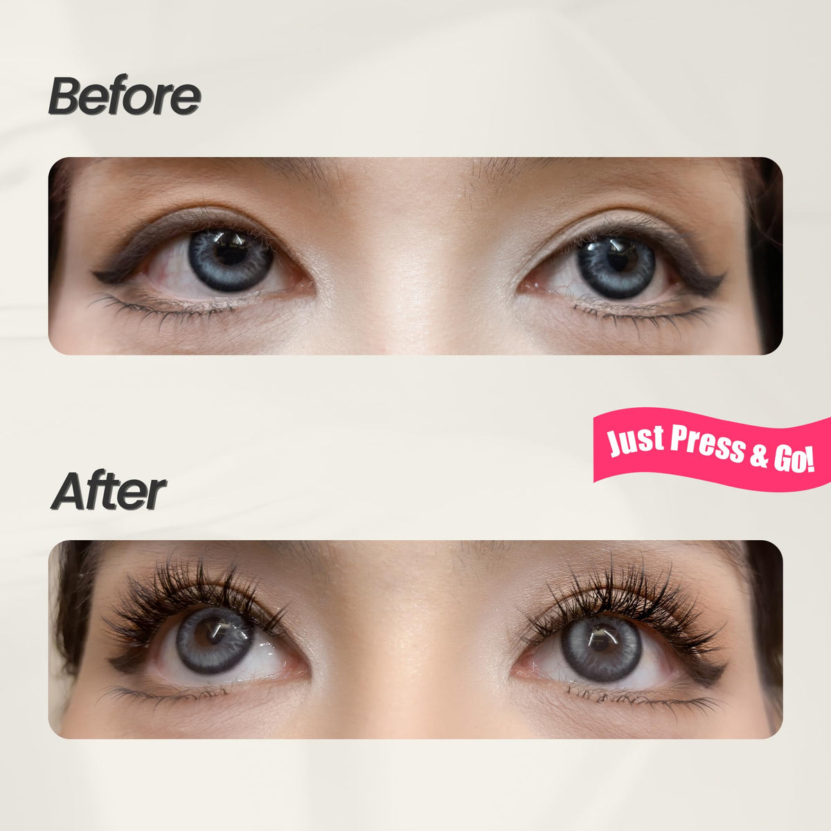 GlamReal ultra-thin lashes with invisible band for feather-light wear.