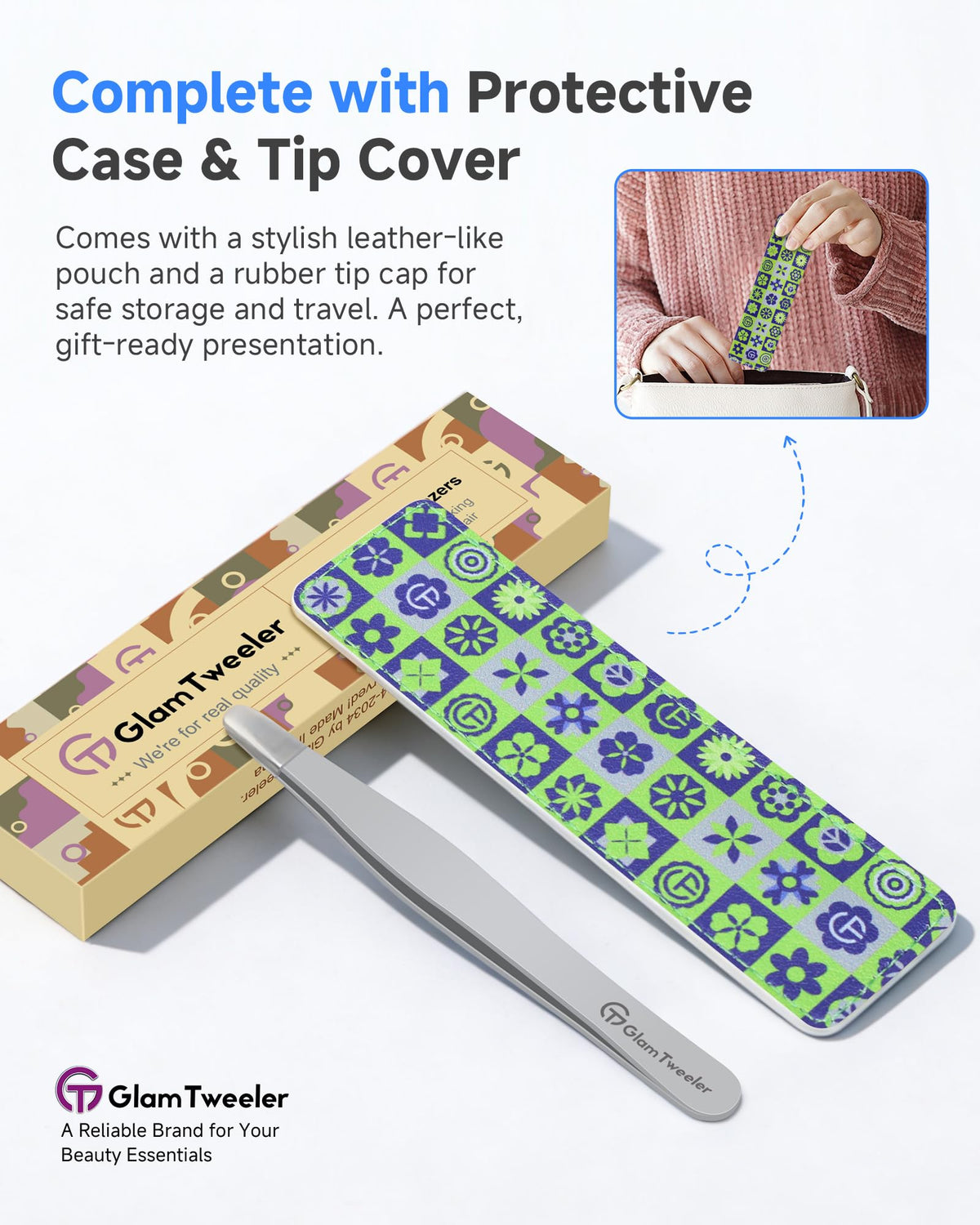 GlamTweeler eyebrow and facial hair tool ideal for both women and men.