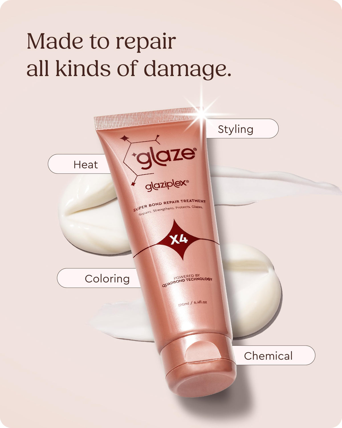 Glaze Glaziplex Bond QuadBond technology label signals advanced bonding.