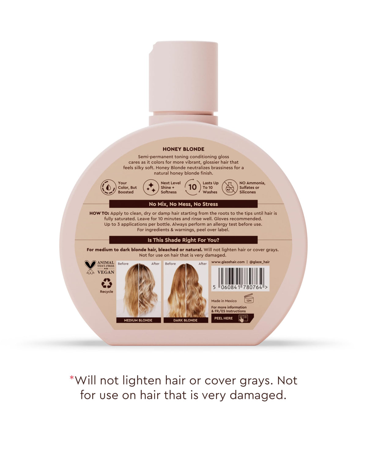 Glaze Super Gloss virgin hair use shows luminous, non-damaging shine.