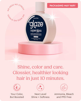 Glaze Supergloss semi-permanent pigment applied for instant color lift.