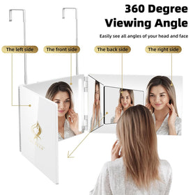GLDDAO braiding mirror with 5x magnifier for close-up hairstyling checks