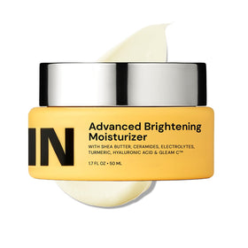 Gleamin Advanced Brightening Moisturizer jar close-up for daily hydration