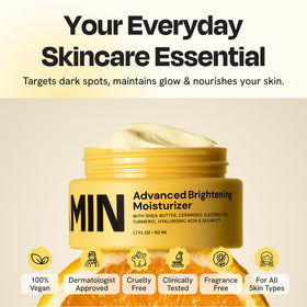 Gleamin Advanced Brightening Moisturizer layered under sunscreen and makeup