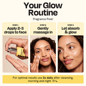 Gleamin Superactive Serum glow on skin reveals even tone