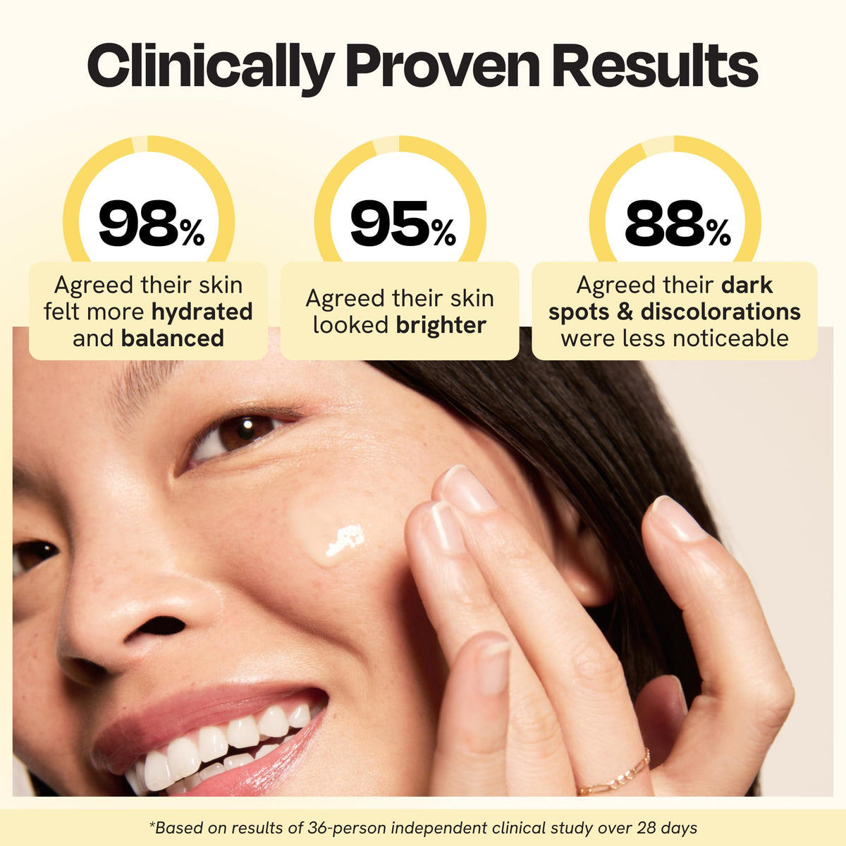 Gleamin Superactive Serum texture swirl highlights lightweight, fast-absorbing formula
