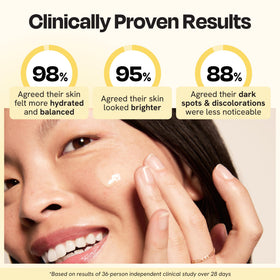 Gleamin Superactive Serum texture swirl highlights lightweight, fast-absorbing formula