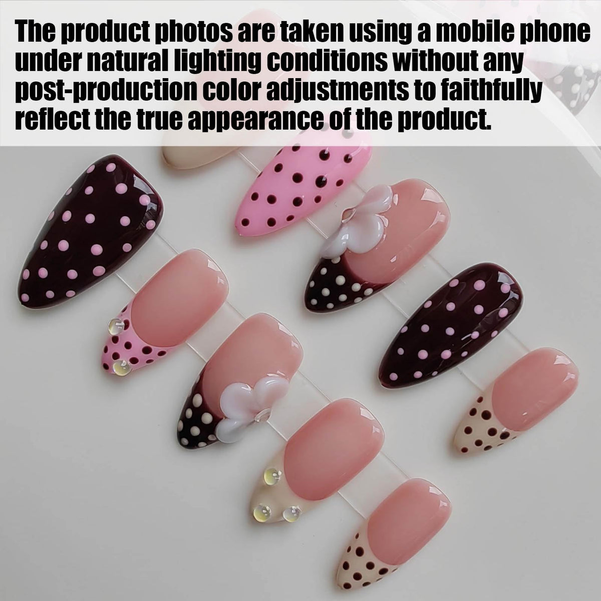 Gleamrain nails show 3D floral detail for eye-catching spring style.