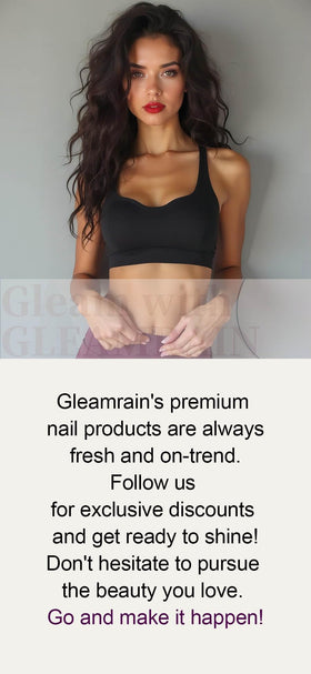 Gleamrain almond nails in a spring pattern, ready for events.