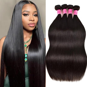Glebinly straight bundles 22inch blend naturally for everyday looks