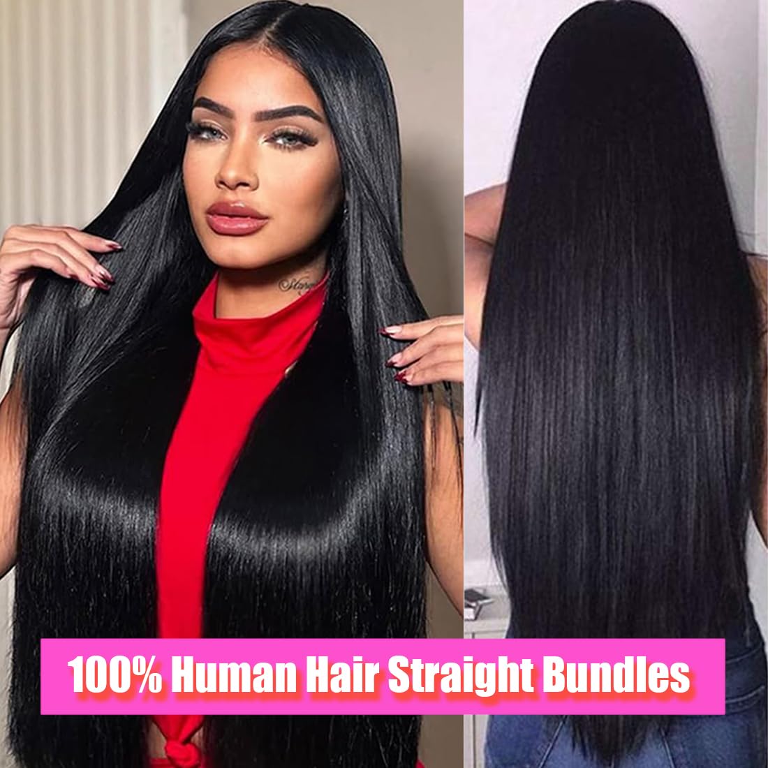 Glebinly straight bundles 24inch add fullness with smooth, tangle-free results