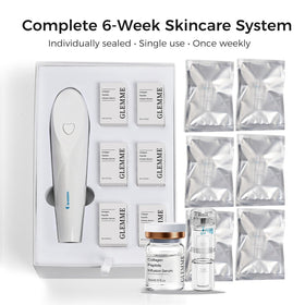 Glemme dermabrasion microneedling 0.25mm stamp in action for gentle treatment.