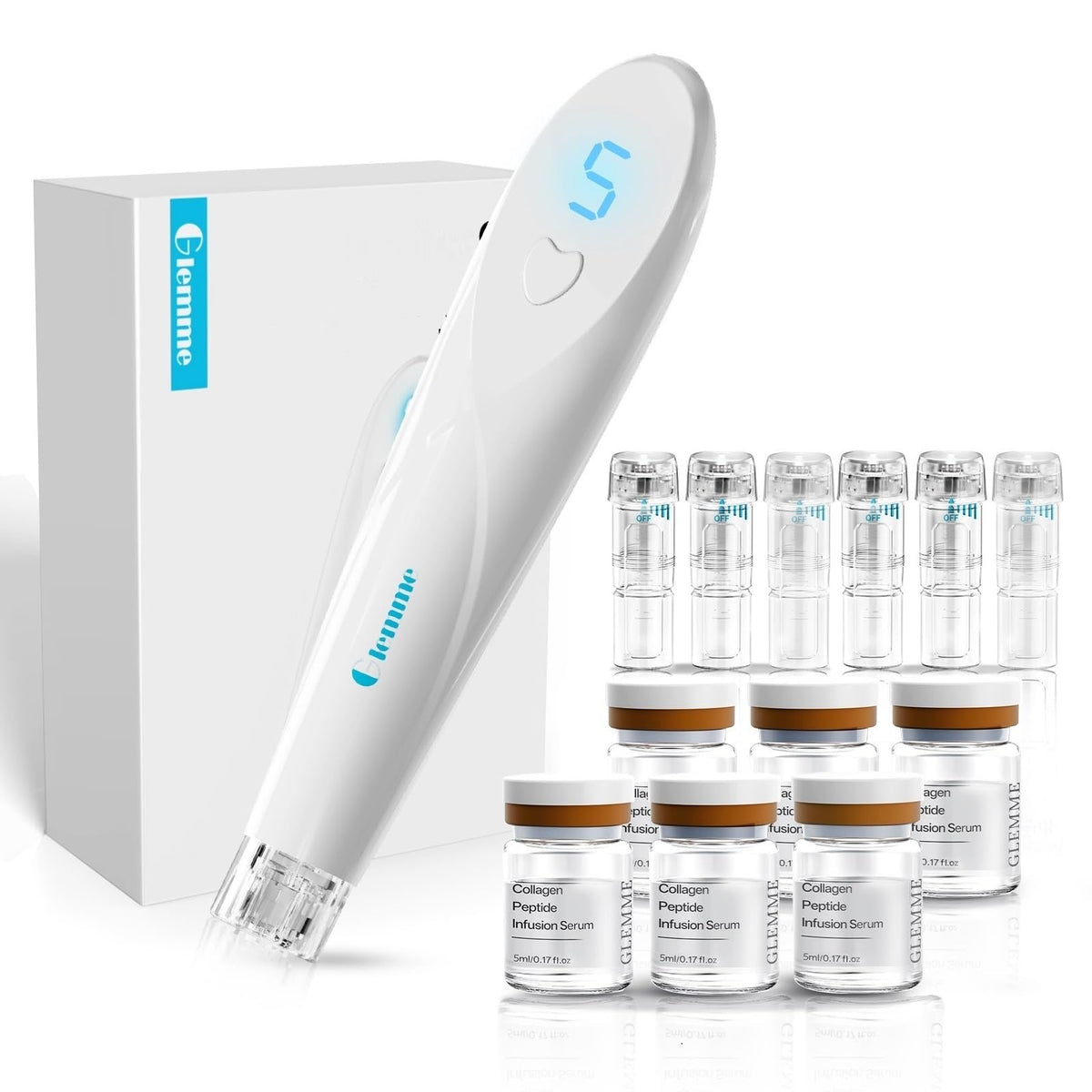 Glemme micro-infusion system for face and neck, compact for easy at-home sessions.