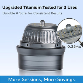 Glemme titanium microneedle derma stamp 0.25mm in use for gentle scalp micro-stimulation