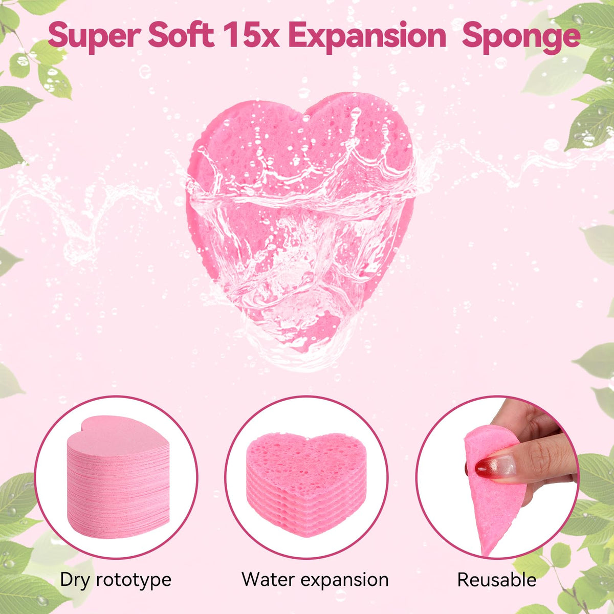 Gleom heart sponges suitable for spas and salon prep