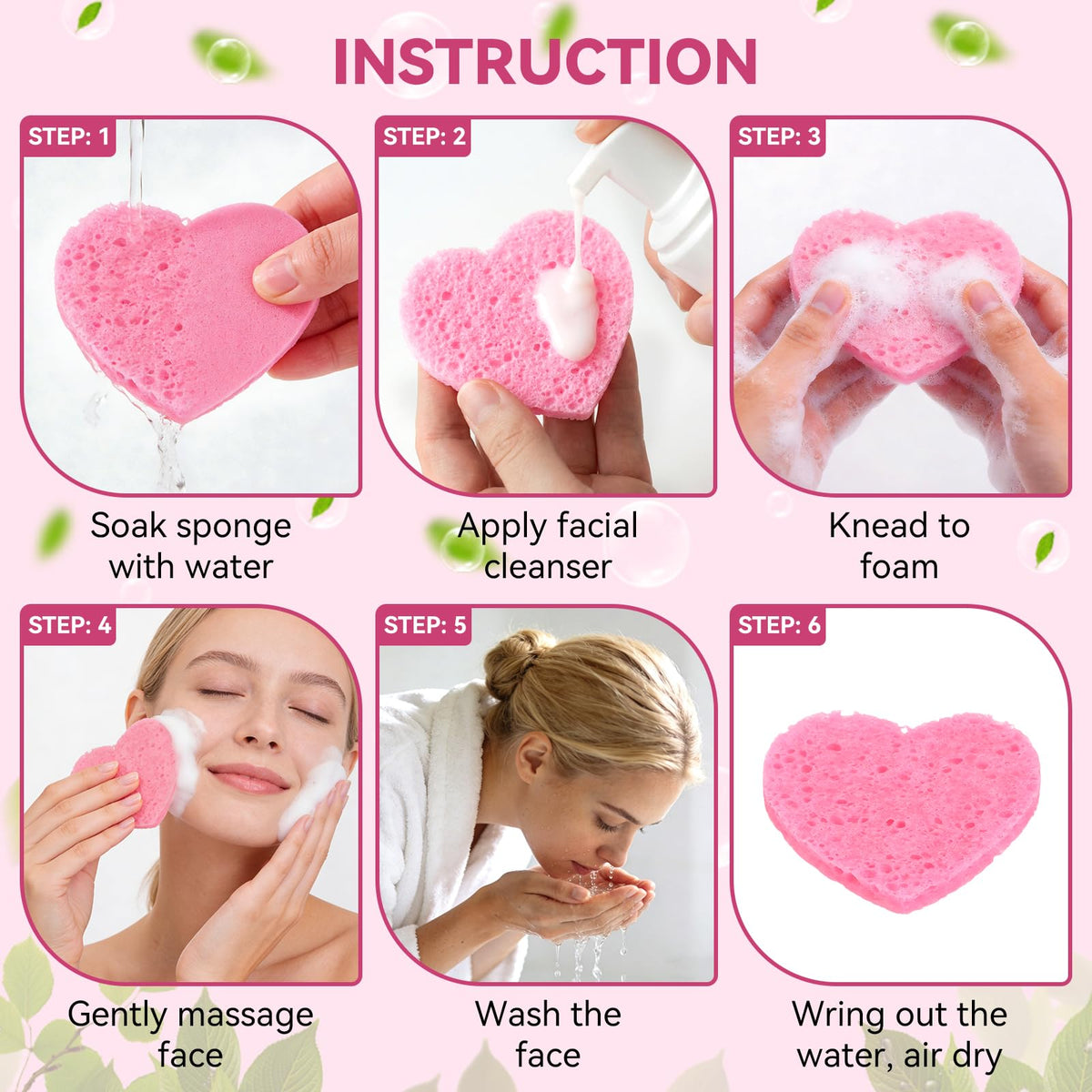 Gleom compact sponges for travel and on-the-go use