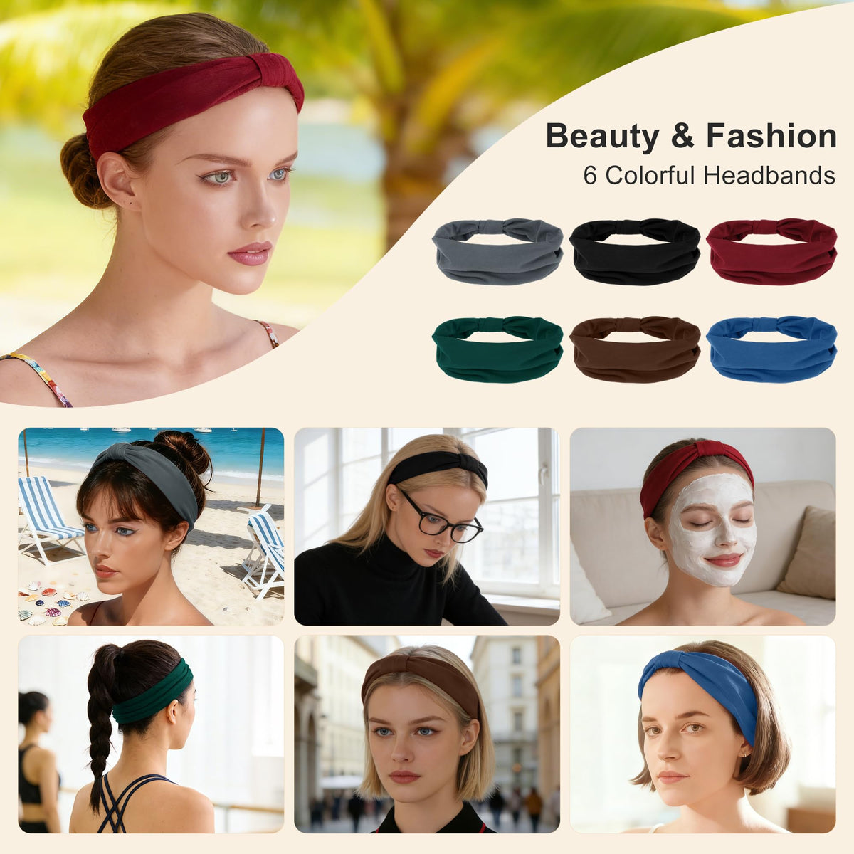 GLIDESMOOTH headbands breathable stretchy material offers comfortable wear all day.