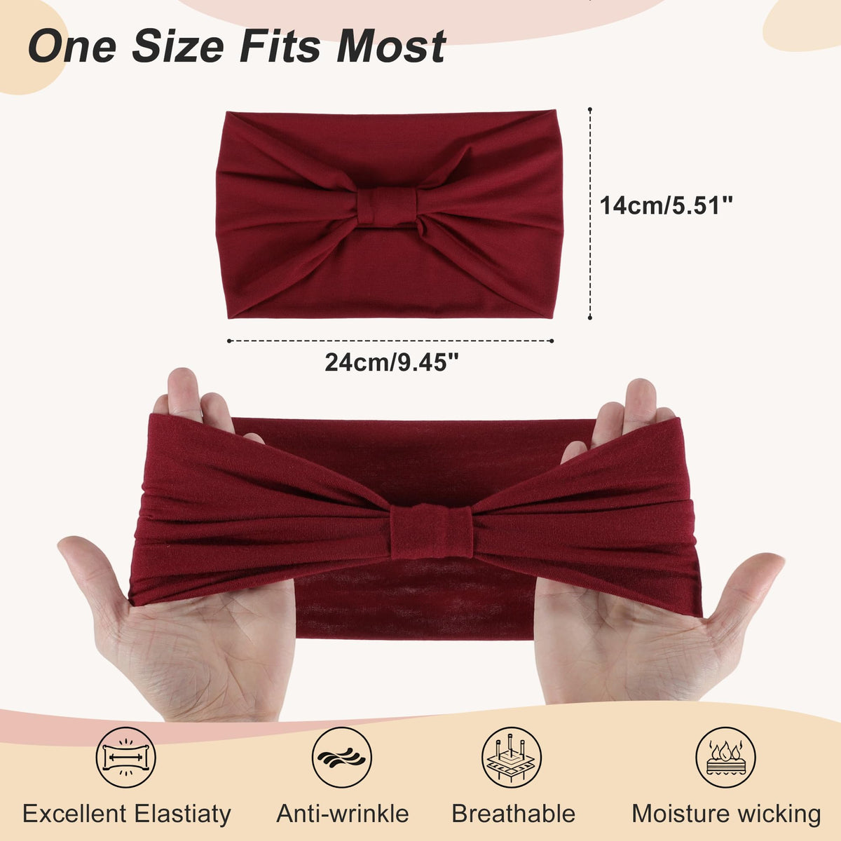 GLIDESMOOTH headbands non-slip wide-band keep hair in place through intense sessions.