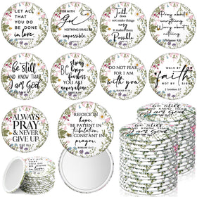 GlikCeil 40-pack wildflower Bible mirrors, compact and portable for on-the-go touchups.