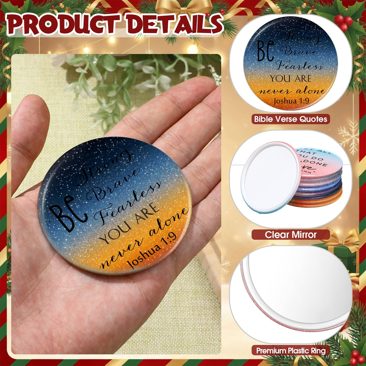 GlikCeil Mother's Day gift-ready compact mirror set with Bible verses.