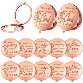 GlikCeil rose gold Christian mirror set, compact and durable for daily use.