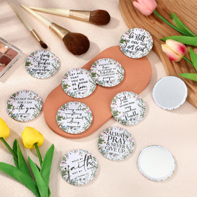 GlikCeil wildflower bible compact mirror closeup shows quality finish.