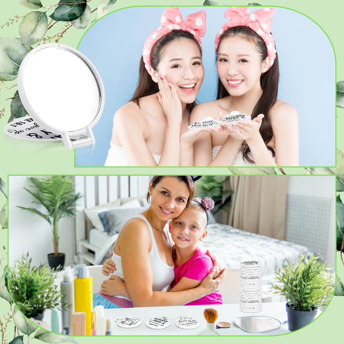 GlikCeil portable makeup mirror fits purse for on-the-go touch-ups