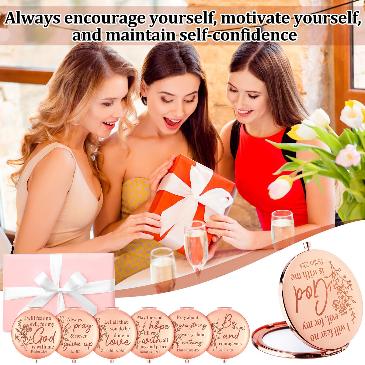 GlikCeil rose-gold mirror for bags, stylish and reliable for daily routines.