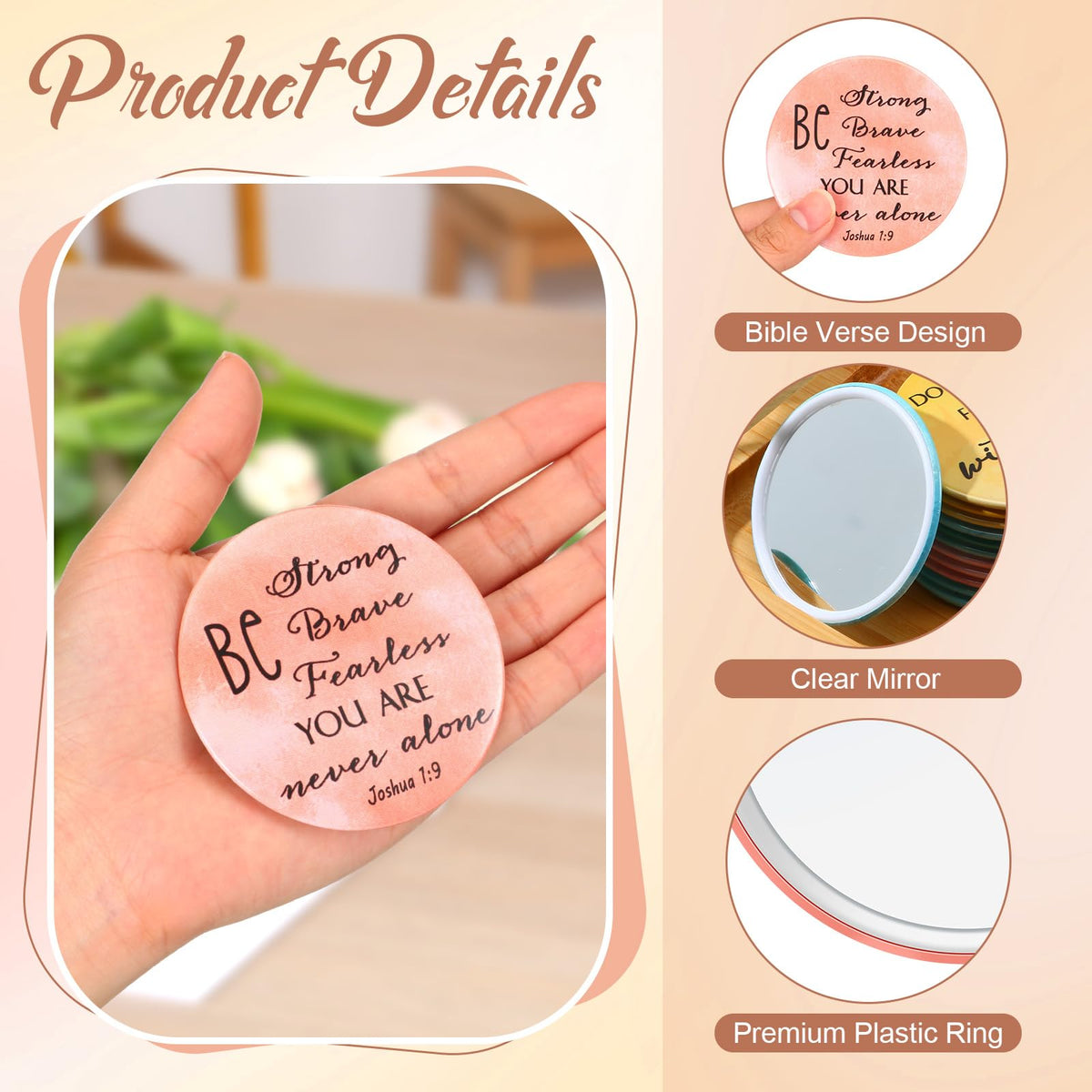 GlikCeil wallet-size compact mirror ideal for purse touch-ups anywhere.