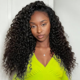 Glimeer half wig deep wave 18 inch for voluminous natural curls