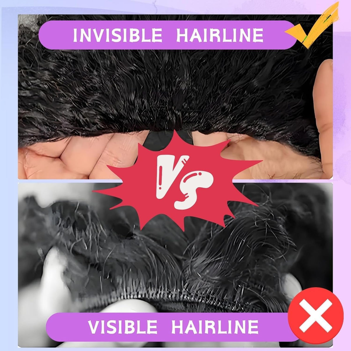 Glimeer half wig four-comb secure-fit for all-day stability