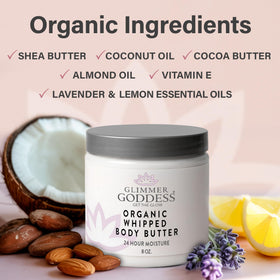 Closeup of Glimmer Goddess organic oil blend for nourishing care.