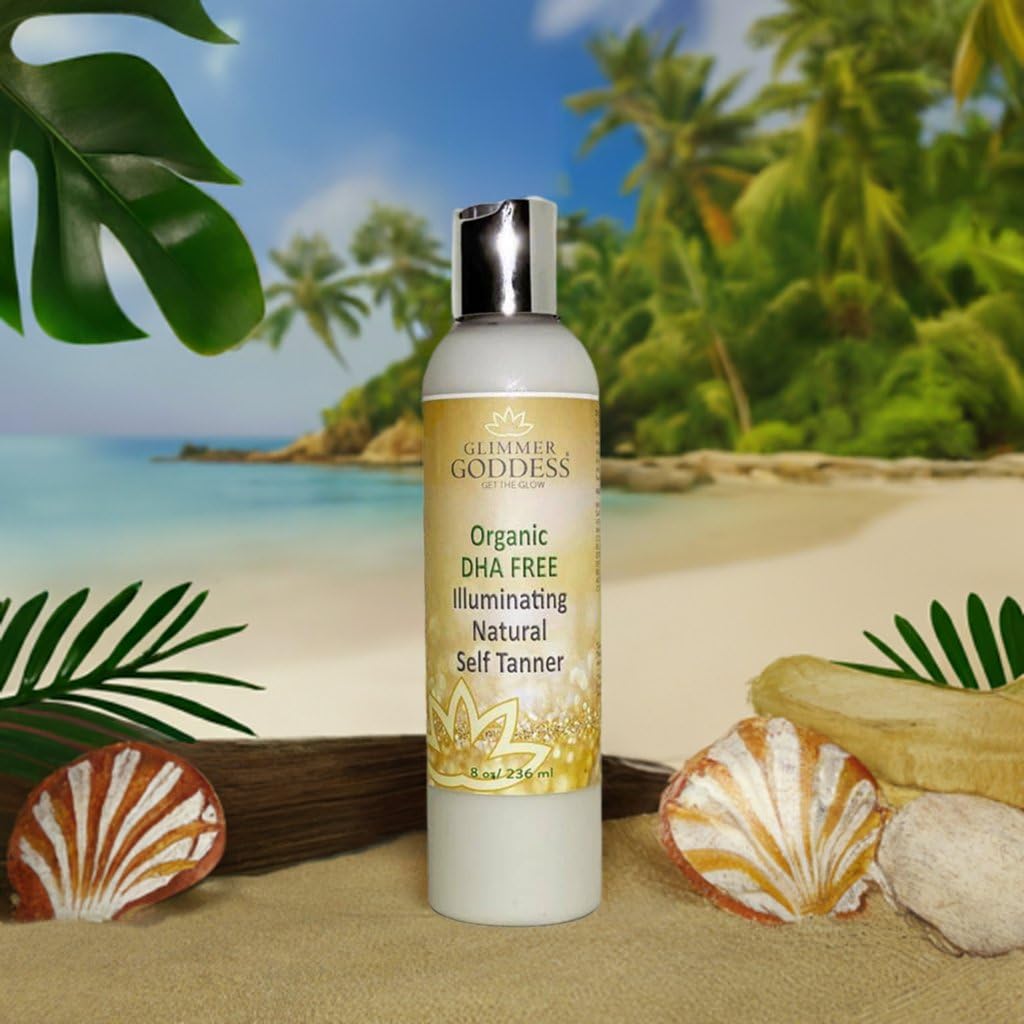 Glimmer Goddess lotion texture on hydrated skin with aloe vera and shea butter.