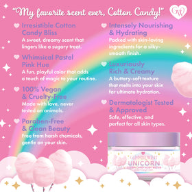 Glimmer Wish Unicorn Cotton Candy scent enhances spa-like routine.