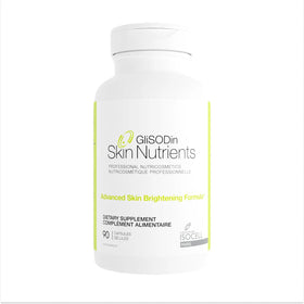 GliSODin Skin Nutrients bottle front illustrates brightening potential for radiant skin.