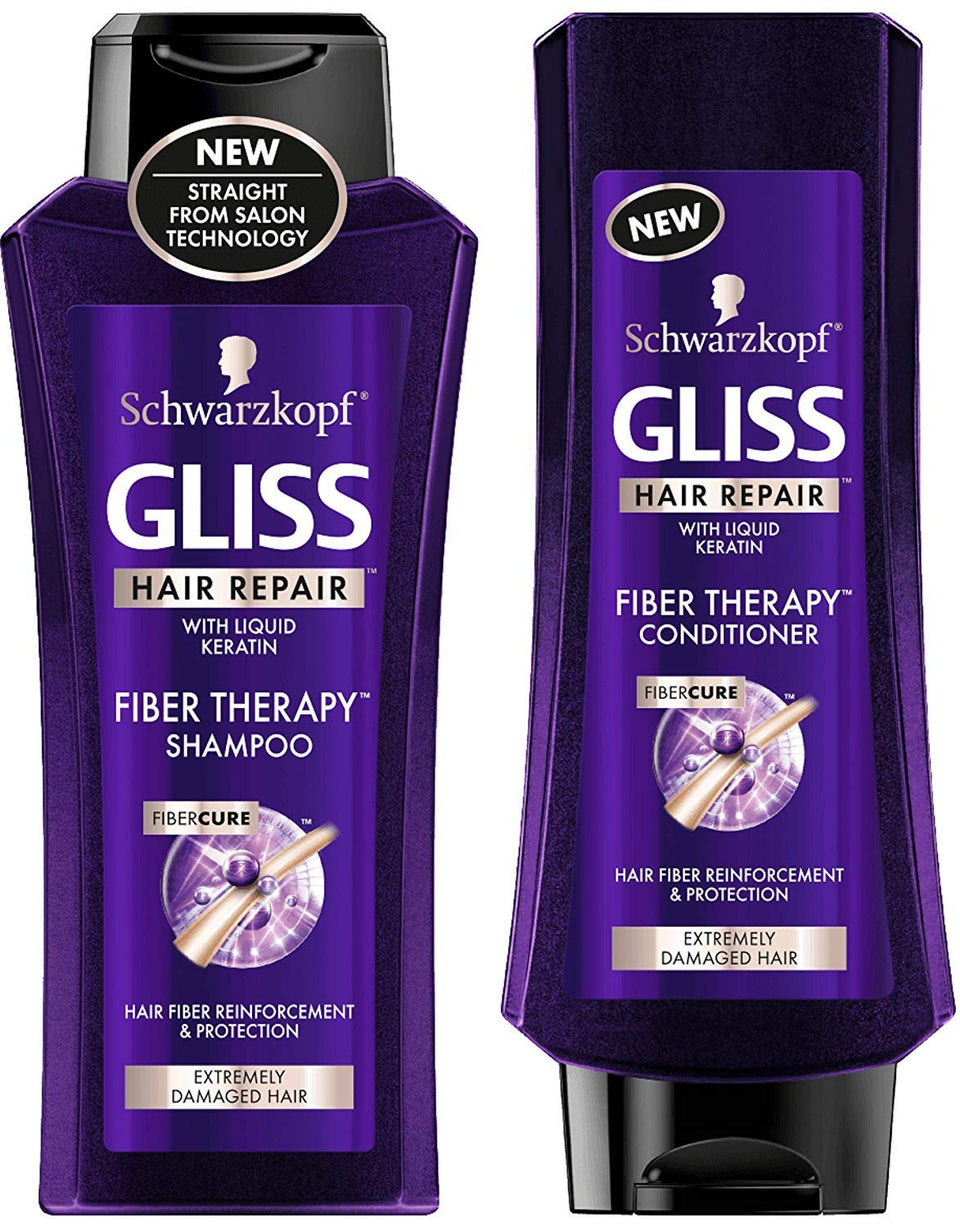 GLISS Hair Repair Shampoo bottle supports damaged hair and fiber strengthening.