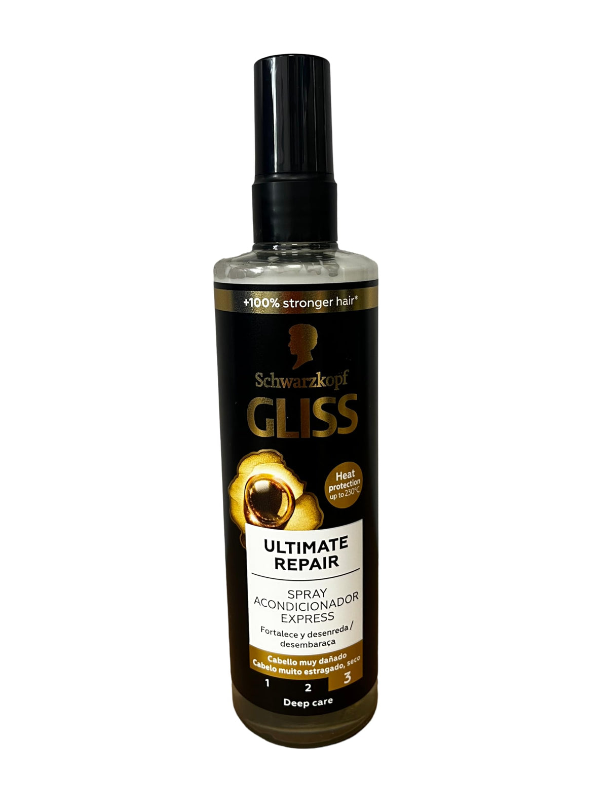 GLISS Ultimate Express Repair conditioner bottle for detangling damaged hair.