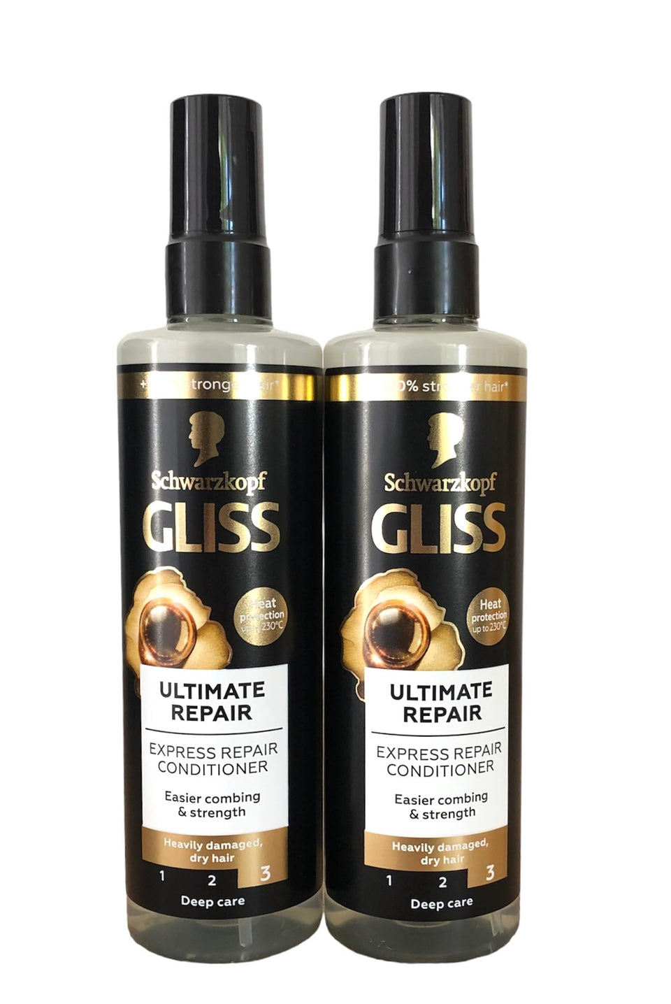 GLISS Ultimate Express Repair conditioner bottle front view for quick nourishment and shine.