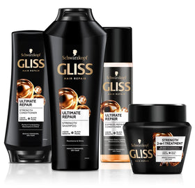 GLISS Ultimate Repair Conditioner damaged hair texture shows strengthened strands and improved elasticity