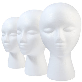 GliSun 3-piece foam wig head set for secure wig display