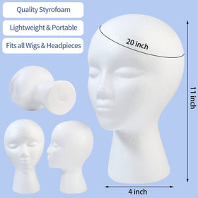 GliSun foam wig head with 15 inch neck for long wigs