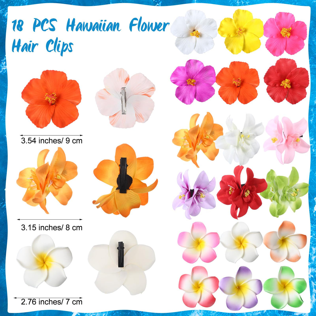 Glitinsel pink Hawaiian flower clip complements Bohemian beach outfits