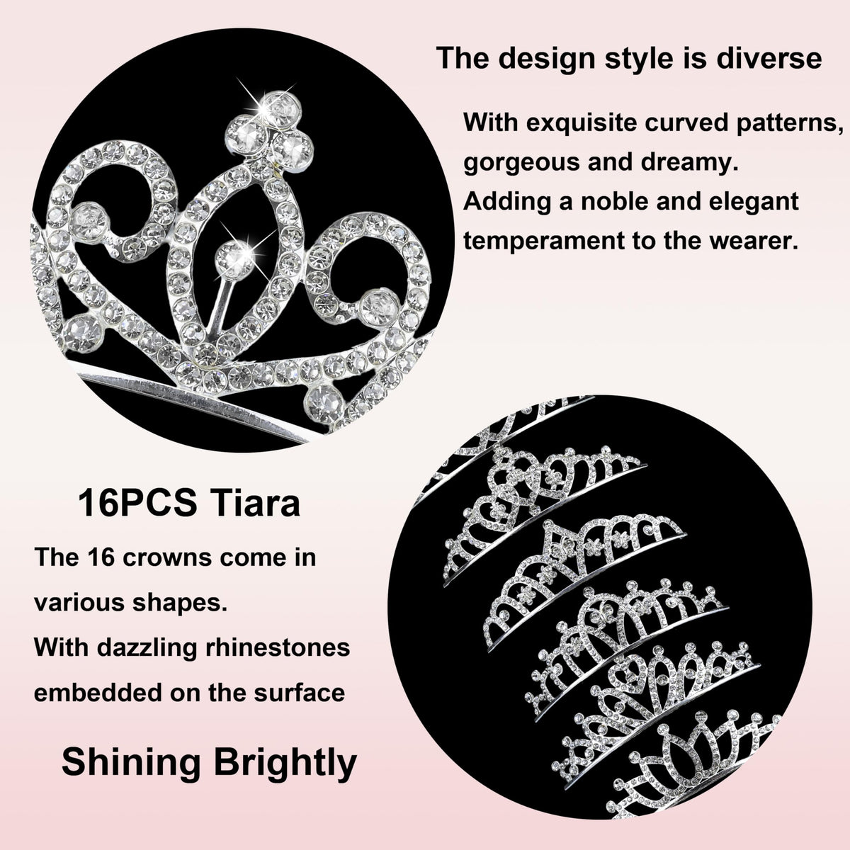 GLITJOY crown headbands shine in any scene, from parties to weddings.